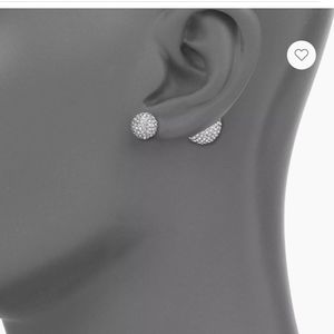 Double sided sphere pave earrings